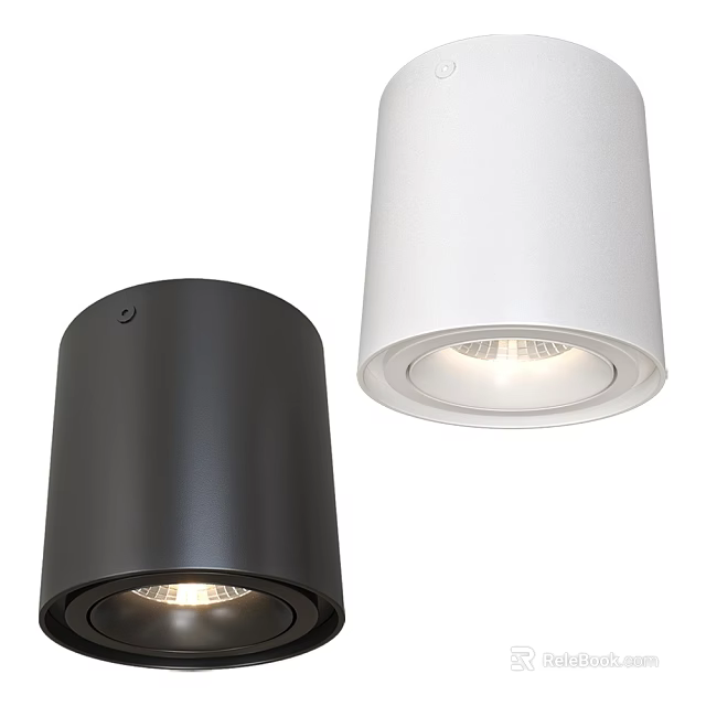 Modern Black And White LED Downlights And Spotlights For Ceiling Lighting 3d model 