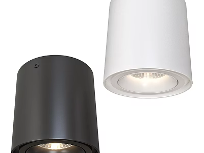 Modern Black And White LED Downlights And Spotlights For Ceiling Lighting 3d model