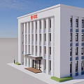 White Exterior Multi Story Library Building With Glass Entrance And Lawn