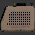 Square Beige Industrial Instrument With Round Dial Top Knob And Grille Vents