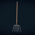 Agricultural Equipment Farm Fork With Wooden Handle And Five Metal Tines