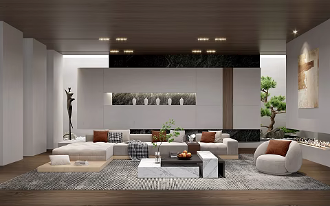 modern living room 3d model