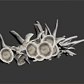 Electronic Electrical Small Metal Connector Terminals Precision Components Arranged On White Background