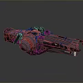 Futuristic Sci Fi Mechanical Weapon With Red Core And Black Armored Structure