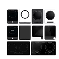 Various Modern Induction Cooktops As Key Kitchen Appliances With Different Designs And Styles