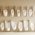 Modern urinal bucket public toilet 3d model