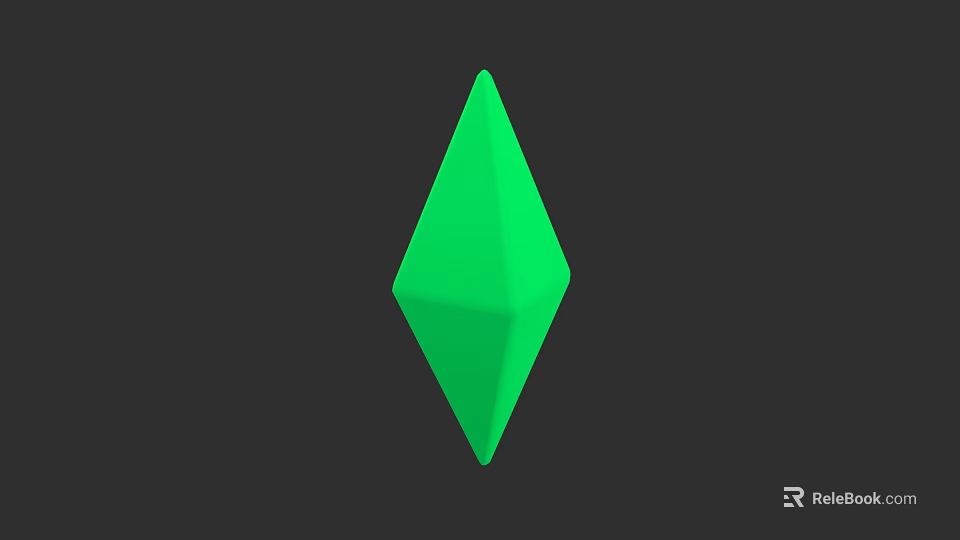 Shiny Green Diamond Shaped Gemstone Jewelry With Smooth Surface For Elegant Look 3d model 