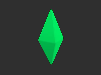 Shiny Green Diamond Shaped Gemstone Jewelry With Smooth Surface For Elegant Look 3d model