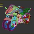 Modern motorcycle two-wheeled motorcycle off-road motorcycle road racing motorcycle 3d model