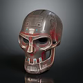 Intricate Mechanical Skull Design For Sci Fi Character With Metallic Texture And Dark Background 3d model