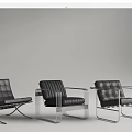 Modern Leisure Chairs With Leather Upholstery And Metal Frames In Multiple Styles