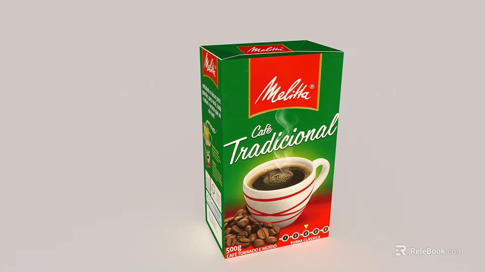 Malkha Café Tradicional Coffee Box with Coffee Cup Design and Coffee Beans 200g 3d model 