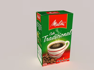 Malkha Café Tradicional Coffee Box with Coffee Cup Design and Coffee Beans 200g 3d model