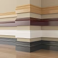 Stacked Decorative Lines With Various Colors For Interior Wall Corner