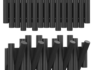 Multiple Black Hooks Neatly Arranged For Efficient Home Storage Solutions 3d model