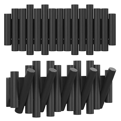 Multiple Black Hooks Neatly Arranged For Efficient Home Storage Solutions 3d model