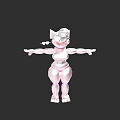 Adorable Pink Doll With White Hair Bow And Outstretched Arms Design