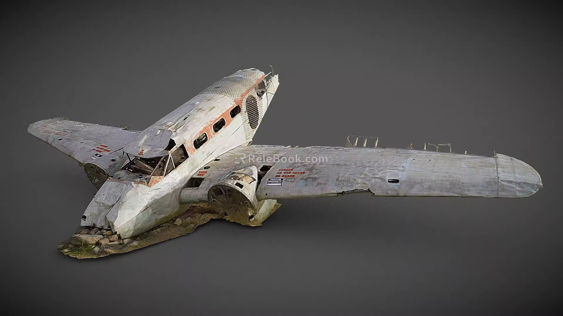 Modern Plane Crash Scan 3d model