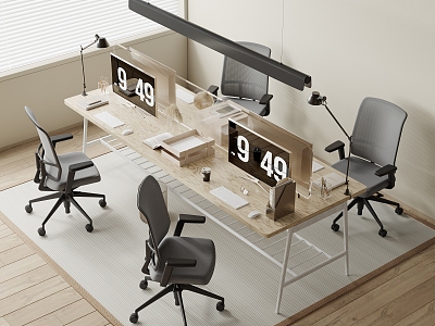 Modern office desk and chair office desk and chair combination model