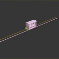 Small Train Carriage On Tracks With Gray Background And Reflection
