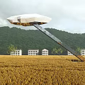 Modern Lookout Paddy Field Aerial Lookout Observation Platform Cloud Modeling Device 3d model