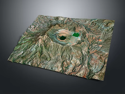3D Garden Landscape Design With Rolling Hills Central Green Area And Water Body 3d model