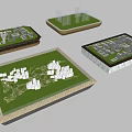 Commercial Equipment For Architectural Scale Models With City Design And Green Spaces