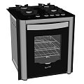 Black And Silver Elica Kitchen Appliance With Gas Stove And Oven