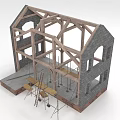 Wooden Furniture Frame Structure In Construction With Handcrafted Design Elements And Materials