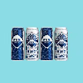 FIX Helix Energy Drink Cans With Blue White Geometric Design On Turquoise Background