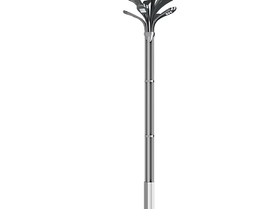 Modern Outdoor Light With Stainless Steel Pole And Multiple Heads For Garden Illumination 3d model