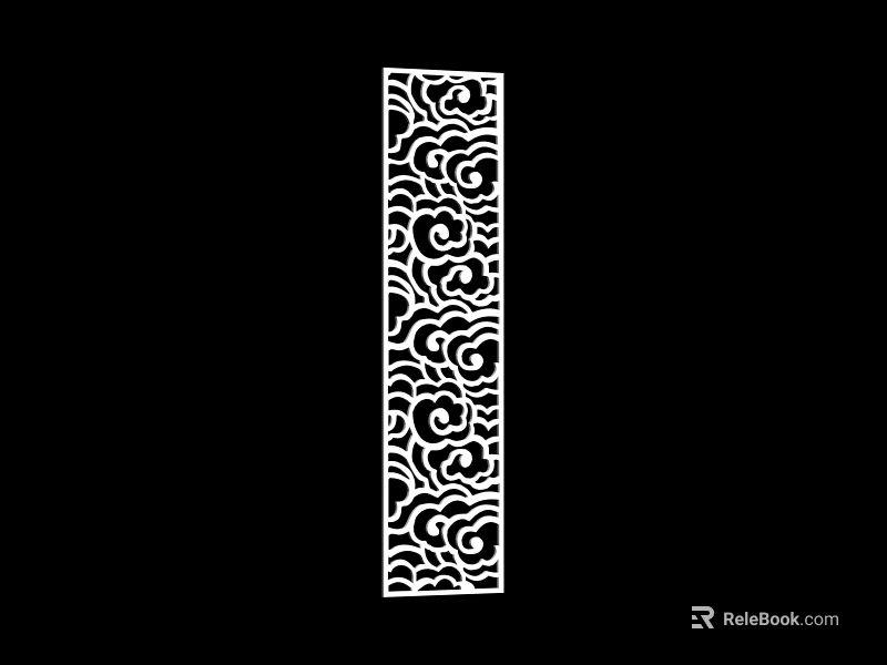 Decorative Partition With Intricate Continuous Scroll Pattern Design For Interior Decoration 3d model 