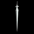 Silver Metal Sword With Decorative Hilt And Long Sharp Blade Design 3d model