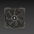Black Computer Cooling Fan With Sleek Design Durable Blades And Square Frame 3d model