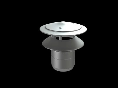 Silver Metal Ventilation Device With Circular Disc Design And Cylindrical Base 3d model
