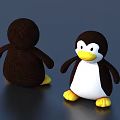 Cute Penguin Shaped Plush Furniture With Brown White And Yellow Design