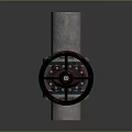 Industrial Valve Mechanical Equipment With Metal Pipeline Flange And Rusty Handwheel