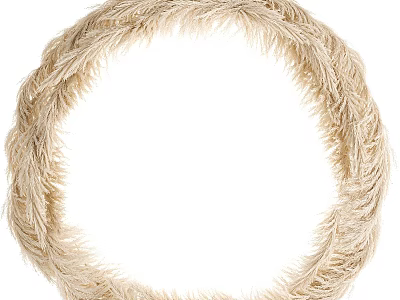 Natural Beige Handwoven Garden Wreath Decor With Straw Material For Outdoor Use 3d model
