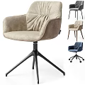 Comfortable Beige Office Chair With Padded Backrest Black Star Base And Color Options