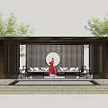 New Chinese style gallery 3d model