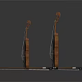 Two Wooden Violins With Matching Bows As Elegant Household Items