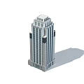 Modern High Rise Office Building With Ornate Top And Large Windows Exterior Design 3d model