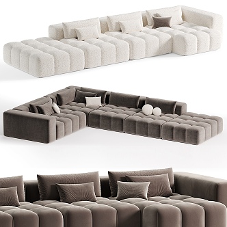 Light Luxury Multiplayer Module Sofa Collection 3d model