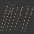 Traditional Wooden Arrows With Fletching As Ancient Hunting Weapon Displayed In Row