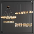 Modern Glass Chandelier With Gold Metal Frame For Contemporary Interior Design