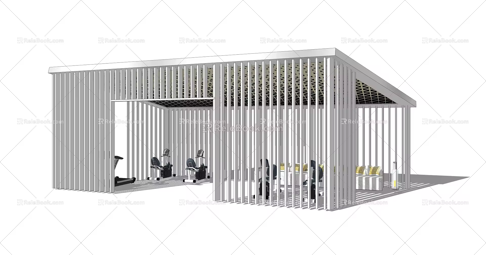 modern gallery shelf 3d model