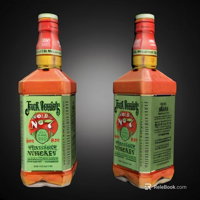 Fresh Insight No 1 Barbecue Sauce In Two Bottles With Green Labels 3d model 