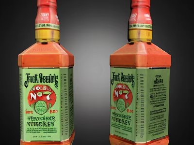 Fresh Insight No 1 Barbecue Sauce In Two Bottles With Green Labels 3d model