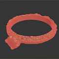 Stylish Gold Ring With Ornate Carved Band And Central Gemstone Accent