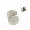 Modern Olive Green Upholstered Accent Chair With Curved Armrests And Round Seat
